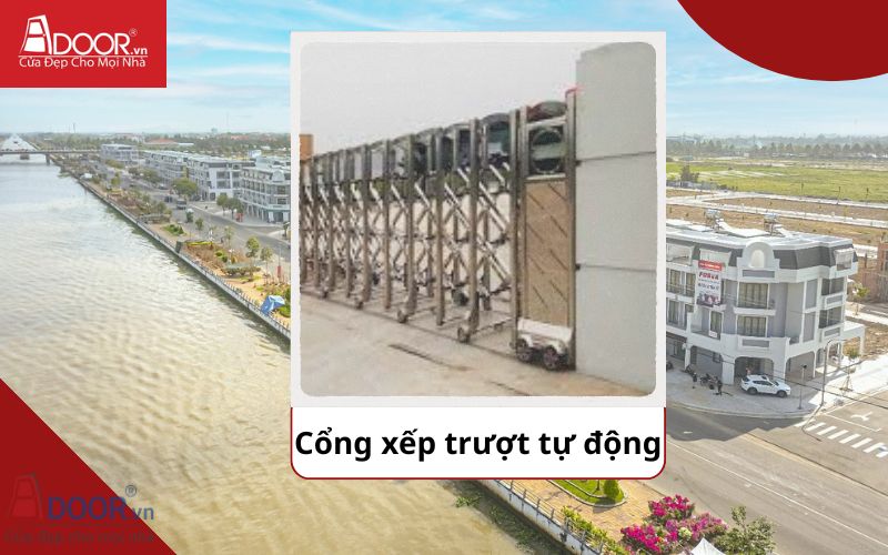 Cổng xếp - Cửa cổng tự động Vị Thanh