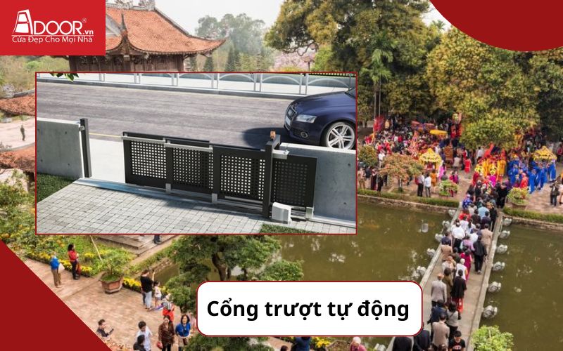 Cổng trượt tự động 1 cánh - cửa cổng tự động Hưng Yên