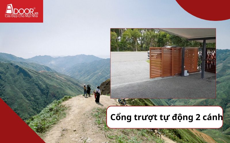 Cổng trượt 2 cánh - Cửa cổng tự động Sợn La