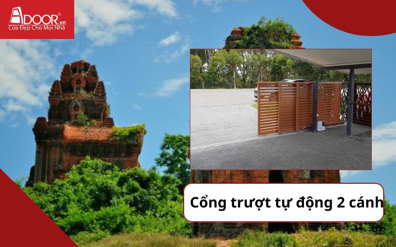 Cổng trượt tự động 2 cánh - Cửa cổng tự động Bình Định