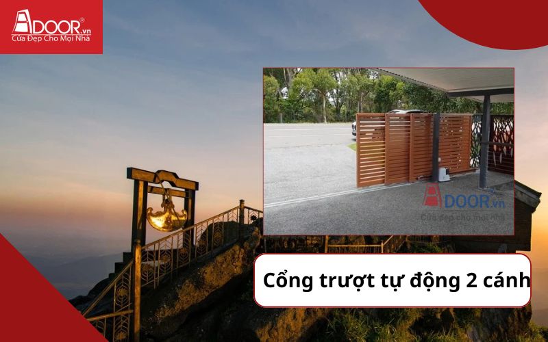 Cổng trượt 2 cánh - Cửa cổng tự động Uông BÍ