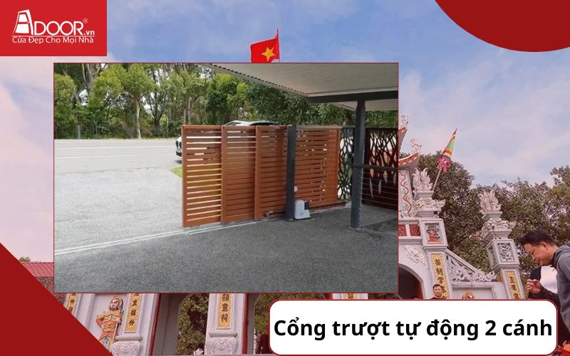 Cổng trượt 2 cánh - Cửa cổng tự động Bắc Ninh