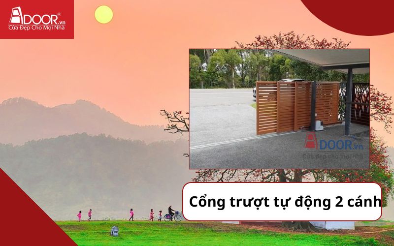 Cổng trượt tự động 2 cánh - Cửa cổng tự động Bắc Giang 