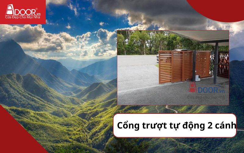 Cổng trượt 2 cánh - Cửa cổng tự động Lai Châu