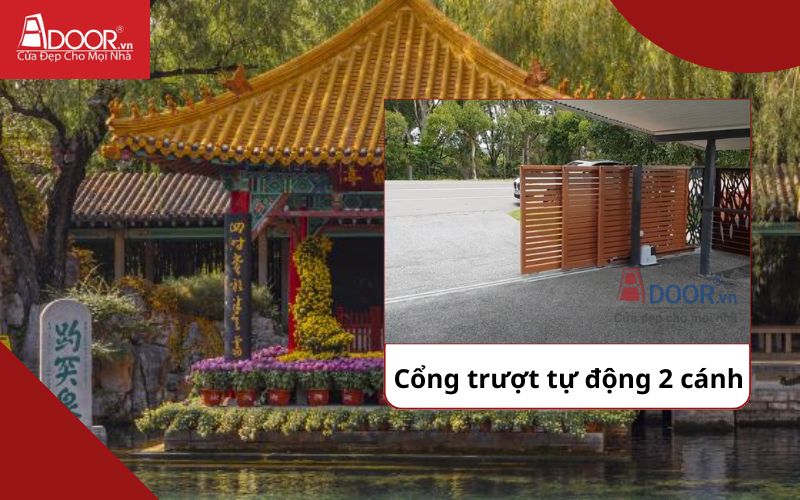 Cổng trượt 2 cánh - Cửa cổng tự động Hố Nai 