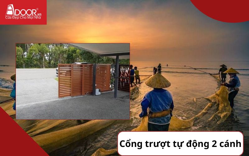 Cổng trượt 2 cánh - Cửa cổng tự động Thanh Hóa