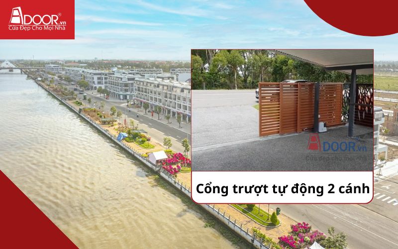 Cổng trượt 2 cánh - Cửa cổng tự động Vị Thanh