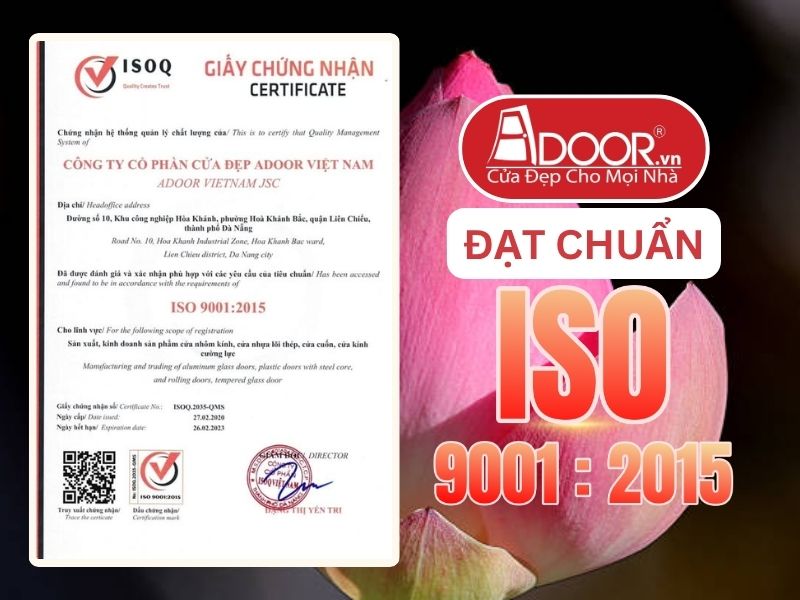 Chứng nhận ISO minh chứng chất lượng Cửa Cổng Tự Động Adoor phục vụ Cà Mau