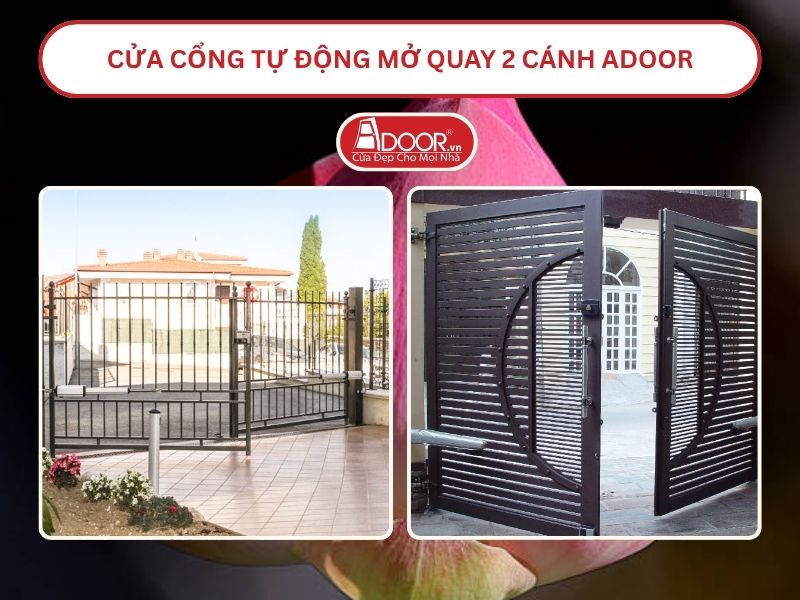 Cửa cổng tự động mở quay 2 cánh tại Cà Mau