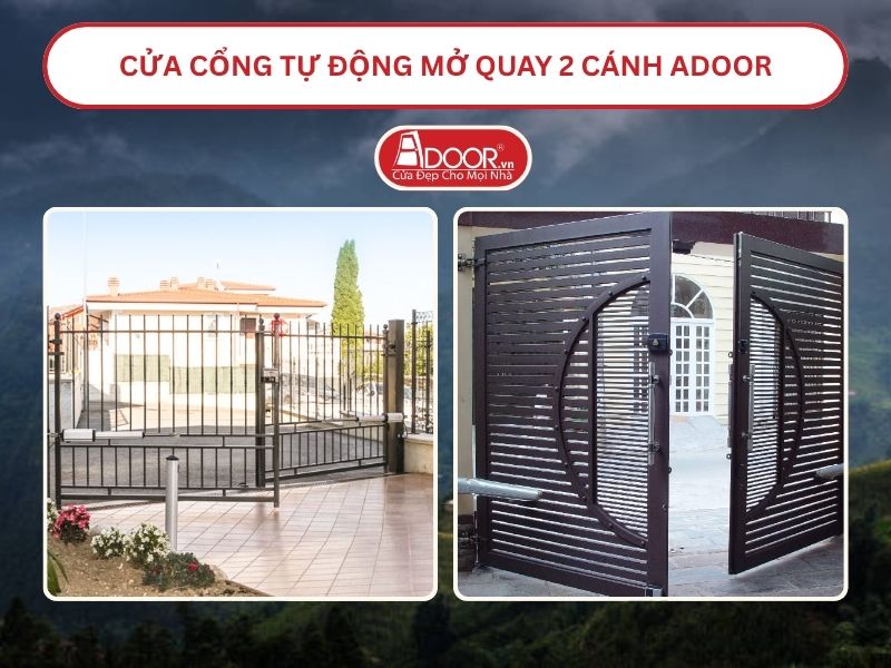 Cửa cổng tự động mở quay 2 cánh tại Lào Cai