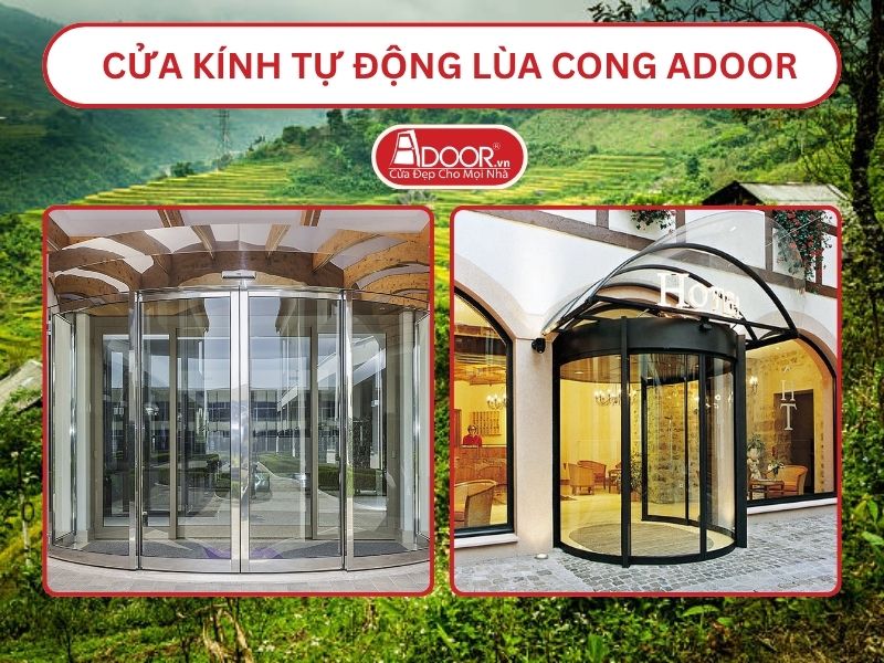 Cửa kính tự động lùa cong adoor tại Lào Cai