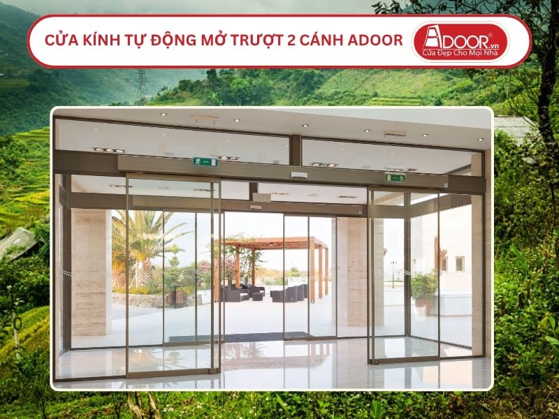 Cửa kính tự động mở trượt 2 cánh tại Lào Cai
