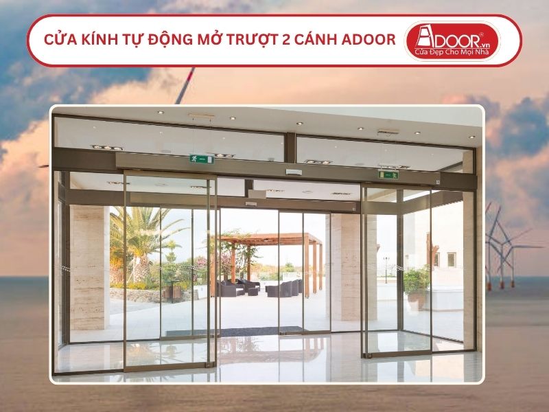 Cửa kính tự động mở trượt 2 cánh tại Trà Vinh