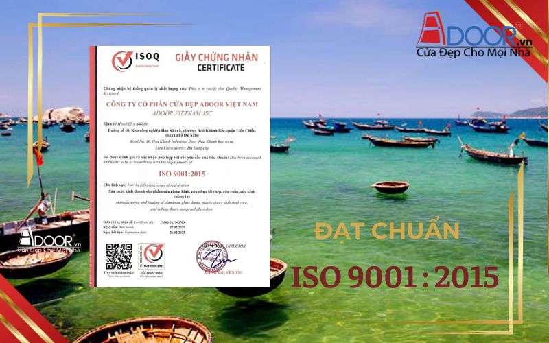 Đạt chuẩn Adoor từ chứng chỉ ISO Đạt chuẩn Adoor từ chứng chỉ ISO