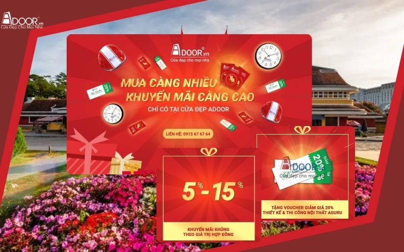 khuyến mãi cửa cuốn khe thoáng Đà Lạt tại Adoor