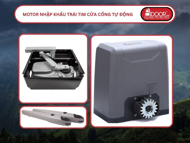 Motor Nhập Khẩu Trái Tim Cửa Cổng Tự Động Adoor Lào Cai
