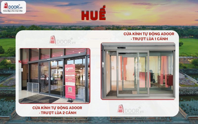 Cửa kính trượt lùa tự động Huế 1- 2 cánh Cửa kính trượt lùa tự động Huế 1- 2 cánh