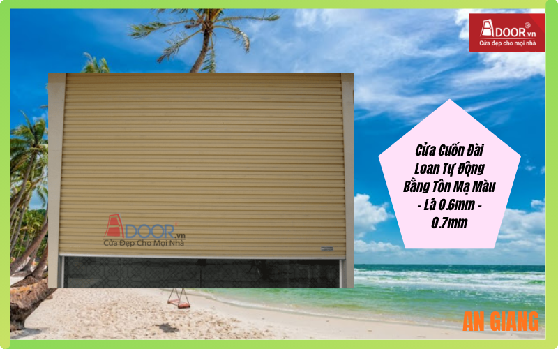 Cửa Cuốn Đài Loan An Giang Tự Động Bằng Tôn Mạ Màu – Lá 0.6mm – 0.7mm Cửa Cuốn Đài Loan An Giang Tự Động Bằng Tôn Mạ Màu – Lá 0.6mm – 0.7mm