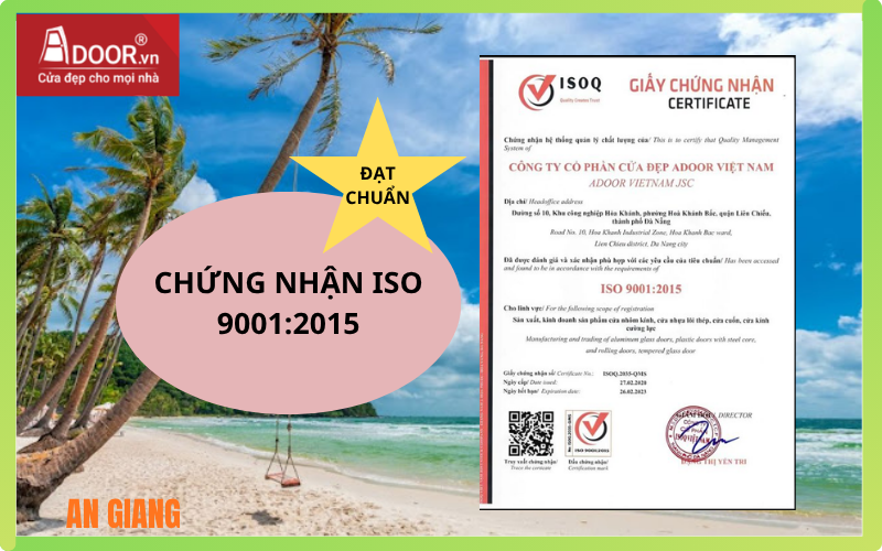 chứng nhận ISO uy tín cửa cuốn Đài Loan An Giang