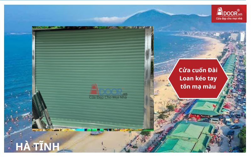 cửa cuốn Đài Loan kéo tay tôn mạ màu cửa cuốn Đài Loan Hà Tĩnh