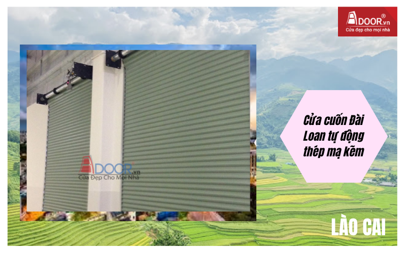 Cửa cuốn Đài Loan Lào Cai tự động thép mạ kẽm