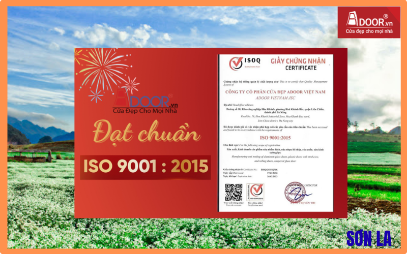 Chứng nhận ISO uy tín, đạt chuẩn cửa cuốn Đài Loan Sơn La