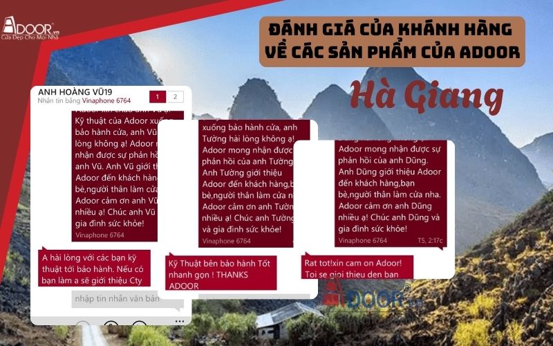 đánh giá từ khách hàng của cửa cuốn khe thoáng Hà Giang Adoor