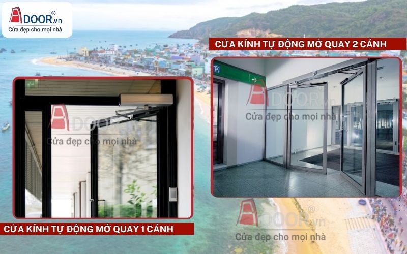 Cửa kính tự động Adoor - mở quay 1 và 2 cánh