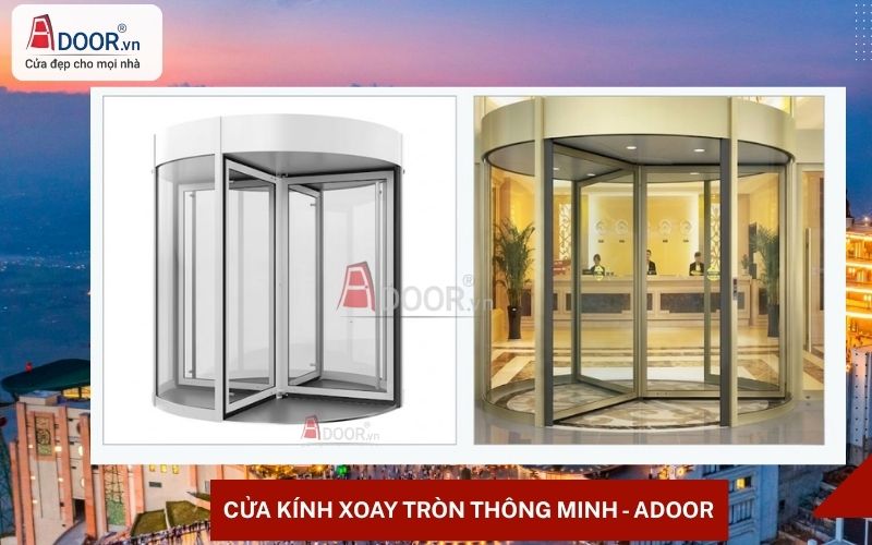 Cửa kính xoay tròn tự động Adoor