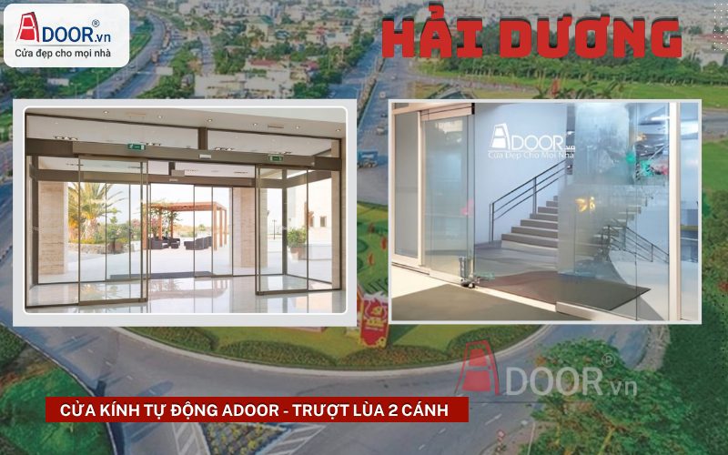 Cửa kính tự động Hải Dương - trượt lùa 2 cánh Cửa kính tự động Hải Dương - trượt lùa 2 cánh