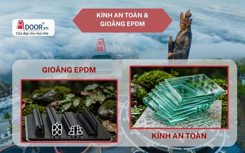 Hệ gioăng cao su EPDM đàn hồi và kính an toàn Hệ gioăng cao su EPDM đàn hồi và kính an toàn