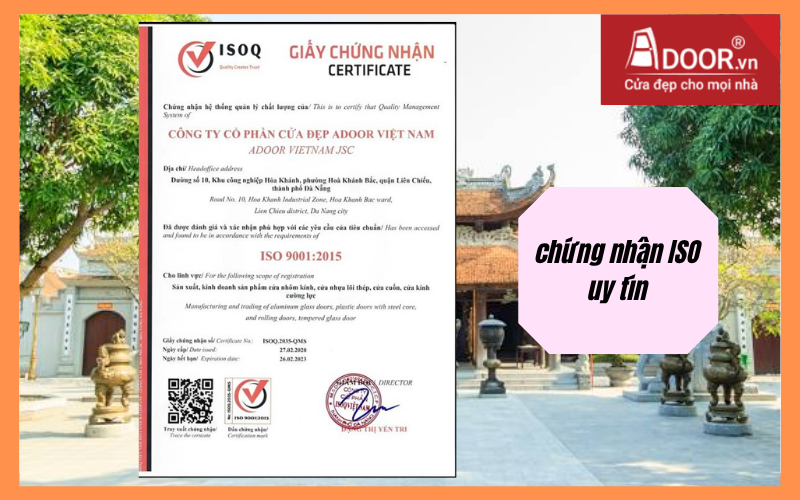 chứng nhận ISO uy tín cửa cuốn Đài Loan Bắc Ninh