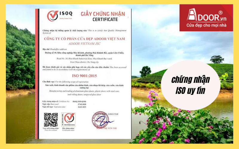 chứng nhận ISO uy tín cửa cuốn Đài Loan Nghệ An