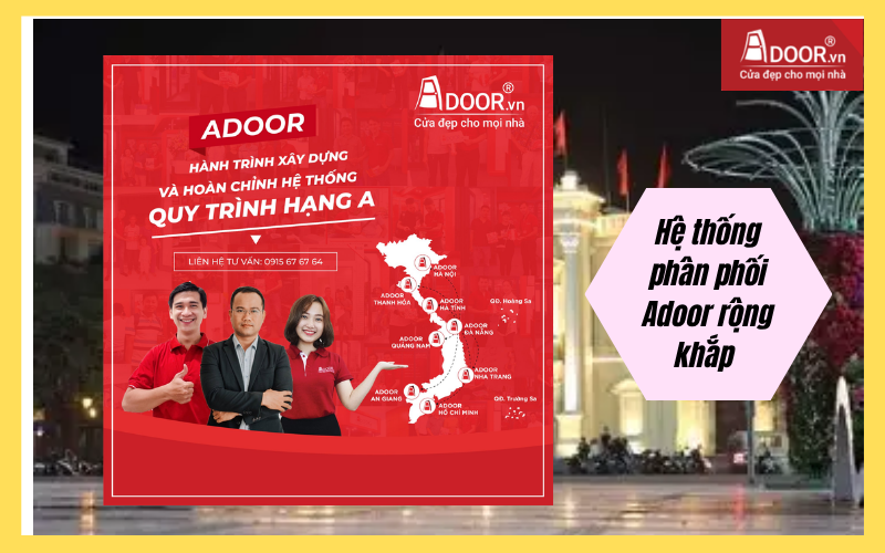 hệ thống phân phối Adoor rộng khắp cửa cuốn Đài Loan Hải Phòng