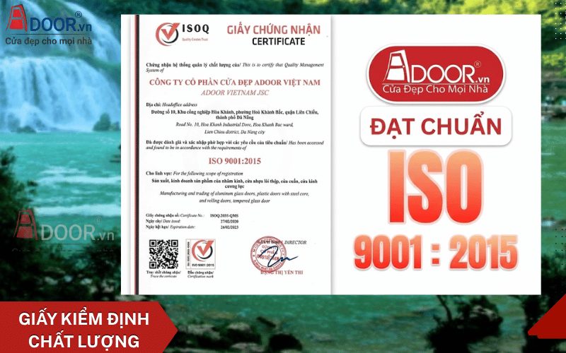 Giấy kiểm định chất lượng Adoor