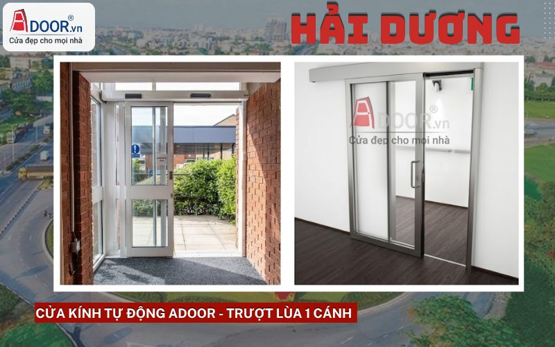 Cửa kính tự động Hải Dương - trượt lùa 1 cánh Cửa kính tự động Hải Dương - trượt lùa 1 cánh