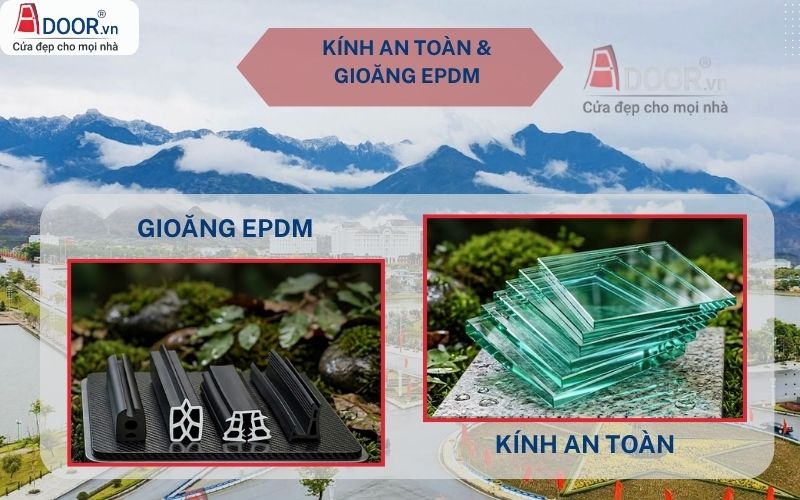 Lớp gioăng EPDM và kính an toàn Lớp gioăng EPDM và kính an toàn
