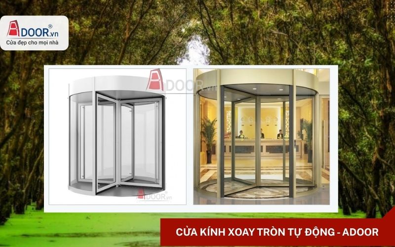 Cửa kính tự động An Giang xoay tròn thông minh