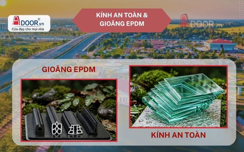 Kính cường lực an toàn & Hệ gioăng kín EPDM Kính cường lực an toàn & Hệ gioăng kín EPDM