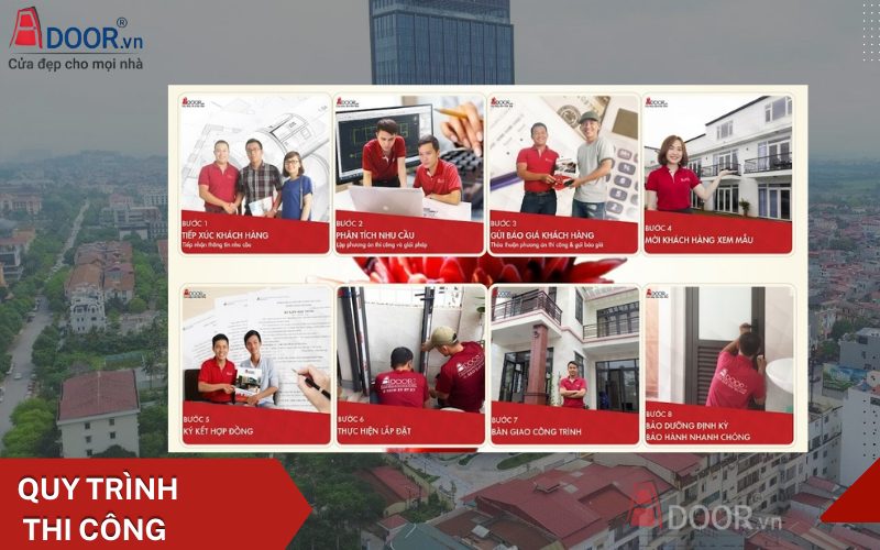 Quy trình thi công cửa kính tự động tại Adoor Quy trình thi công cửa kính tự động tại Adoor