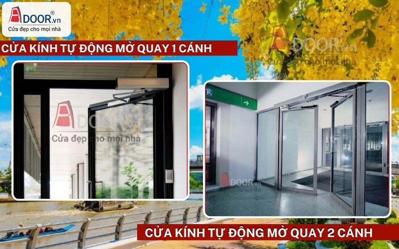 Cửa kính tự động mở quay 1 - 2 cánh Cửa kính tự động mở quay 1 - 2 cánh