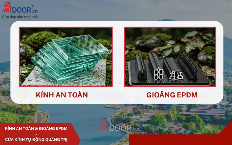 Kính an toàn và gioăng EPDM - cửa kính tự động Adoor tại Quảng Trị Kính an toàn và gioăng EPDM - cửa kính tự động Adoor tại Quảng Trị