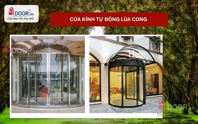 Cửa kính tự động lùa cong
