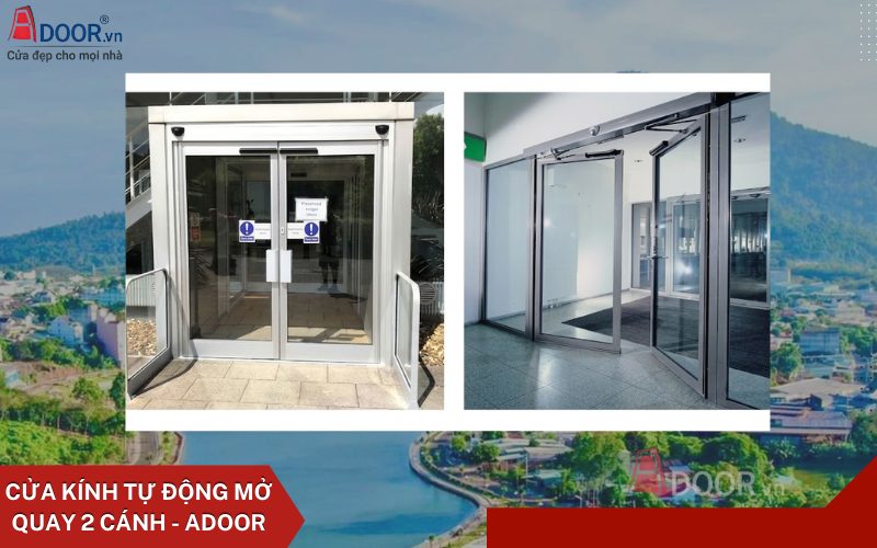 Cửa kính tự động Bình Phước - cửa kính tự động mở xoay 2 cánh