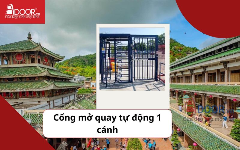 Cổng mở quay 1 cánh - Cửa cổng tự động Châu Đốc
