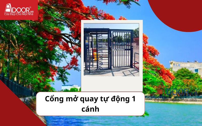 Cổng mở quay 1 cánh - Cửa cổng tự động Hải Phòng 