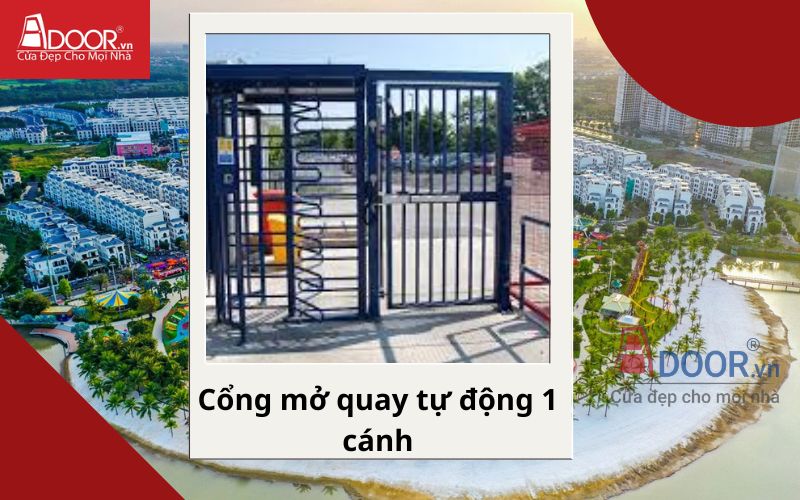 Cổng mở quay 1 cánh - Cửa cổng tự động Quận 9
