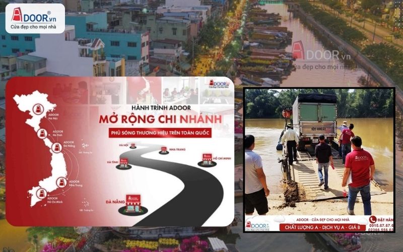 Hệ thống phân phối Adoor trải dài từ Nam ra Bắc