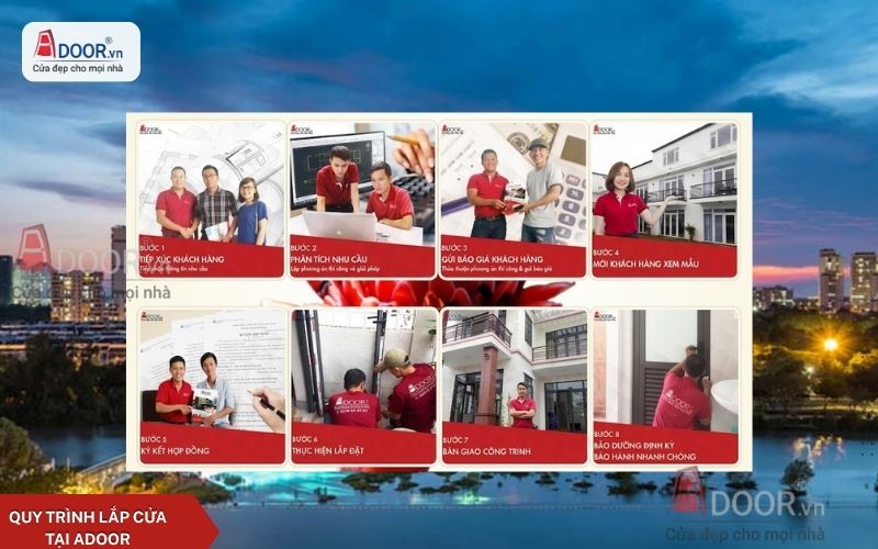 Quy trình lắp đặt 8 bước tiêu chuẩn Adoor