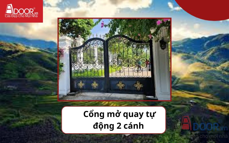 Cổng mở quay 2 cánh - Cửa cổng tự động Lào Cai